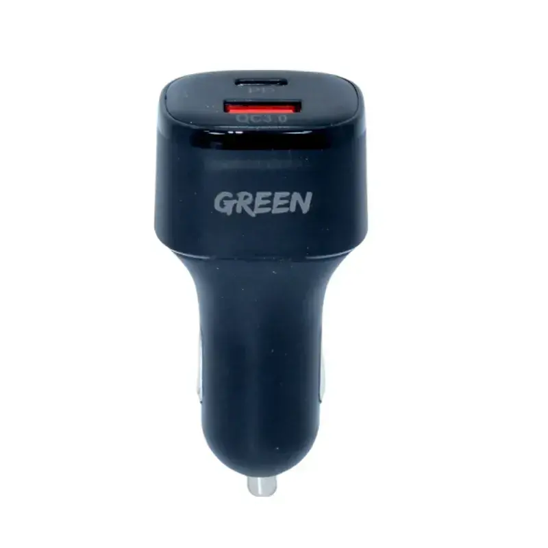 شارژر فندکی green dual port car charger pd+qc3.0